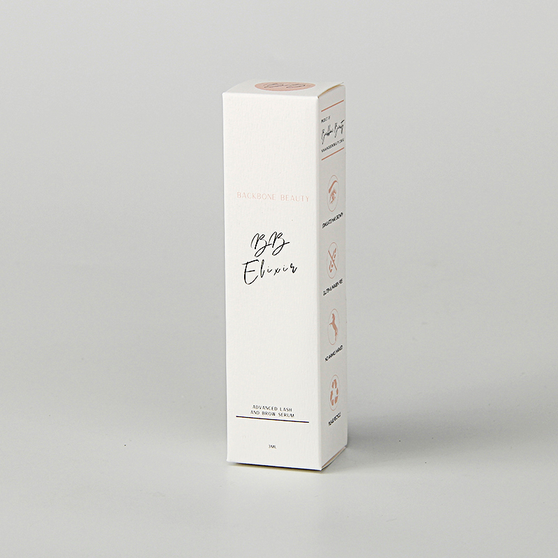 Boîte d'emballage de cosmétiques de base de papier de texture blanche personnalisée qui respecte l'environnement