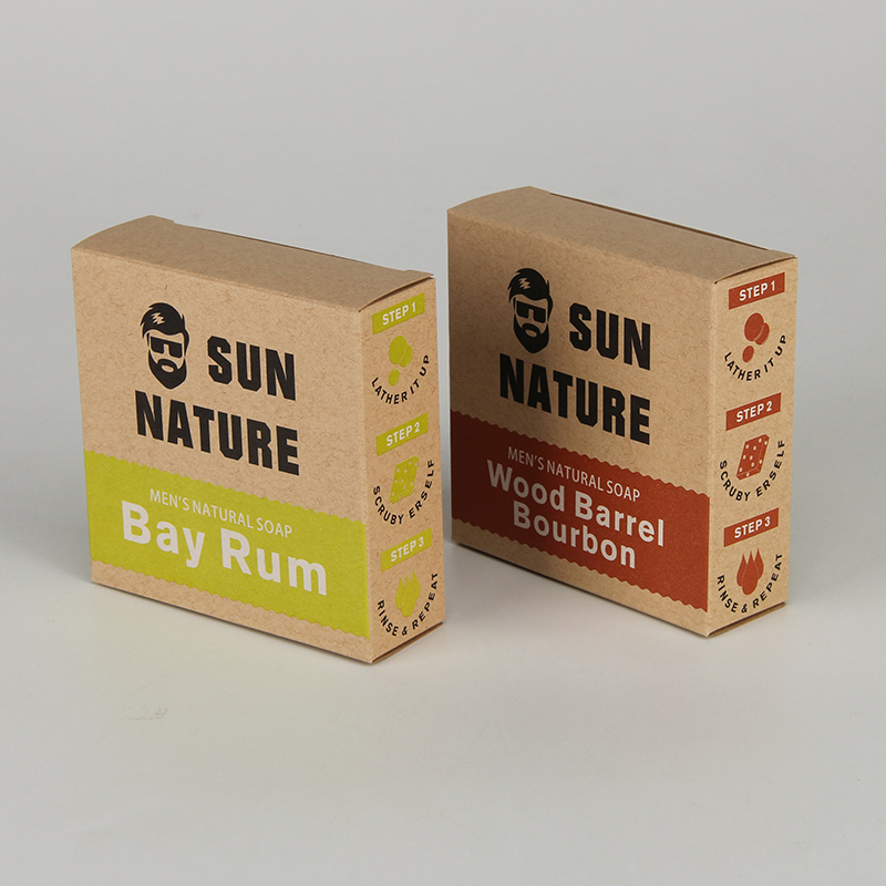 Boîte d'emballage de savon de soin de la peau pour hommes en papier sans arbre écologique