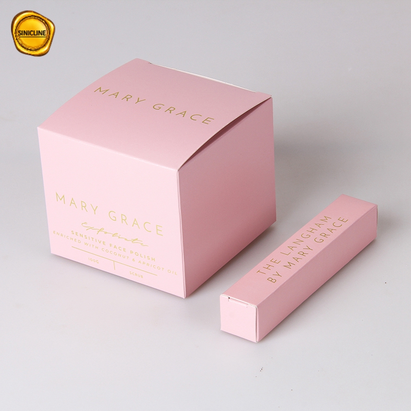 Boîte d'emballage de rouge à lèvres brillant à lèvres en papier rose avec logo personnalisé recyclable