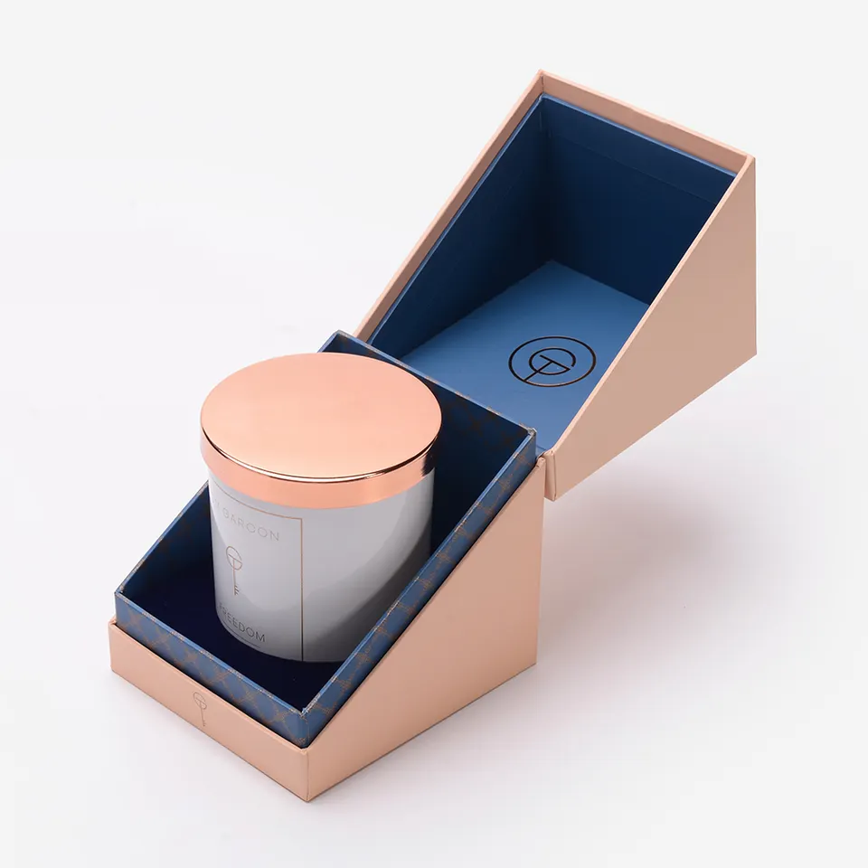 Boîte-cadeau de bougies parfumées en carton personnalisé d'emballage écologique